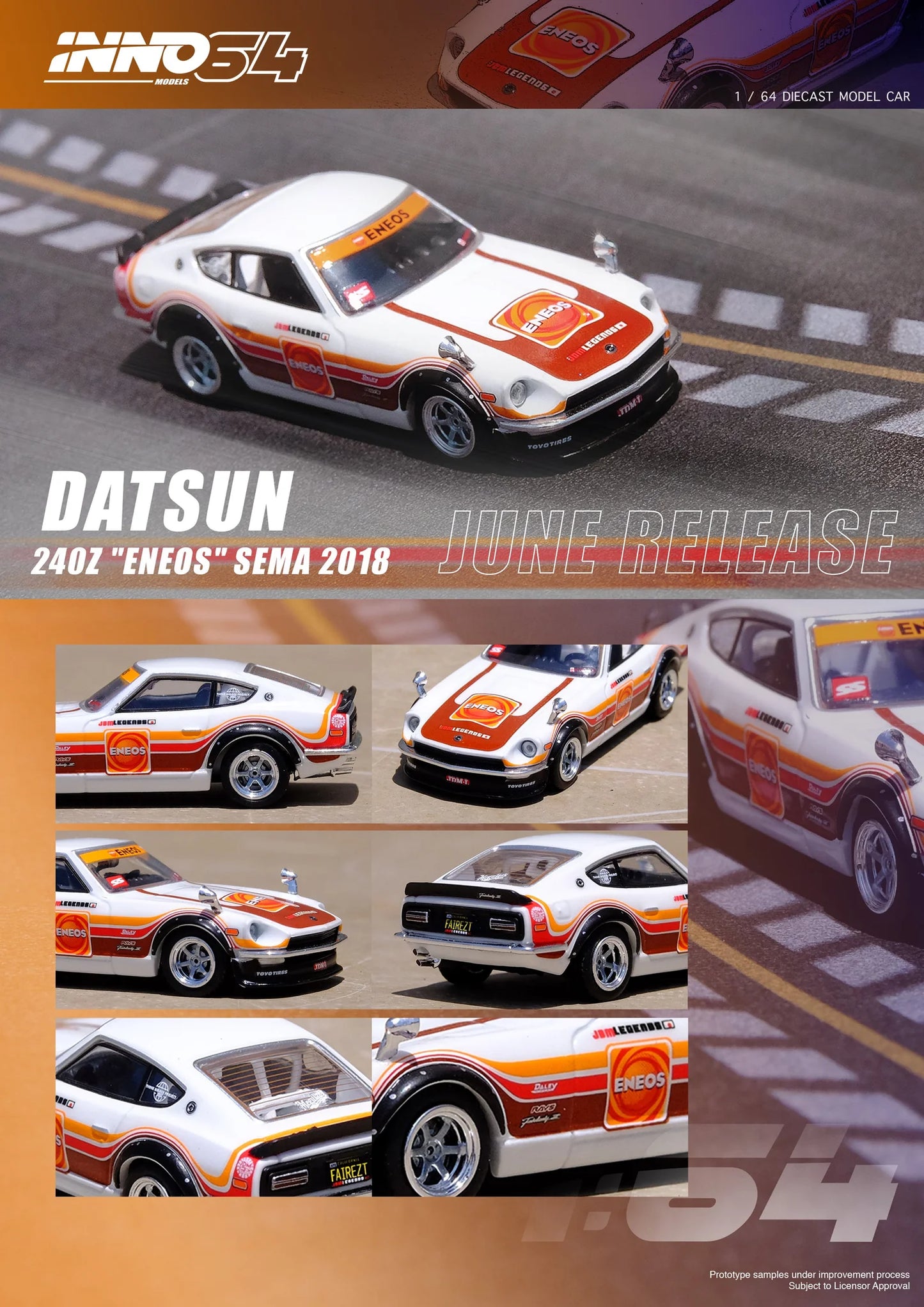 INNO64 1:64 DATSUN 24OZ "ENEOS" SEMA 2018