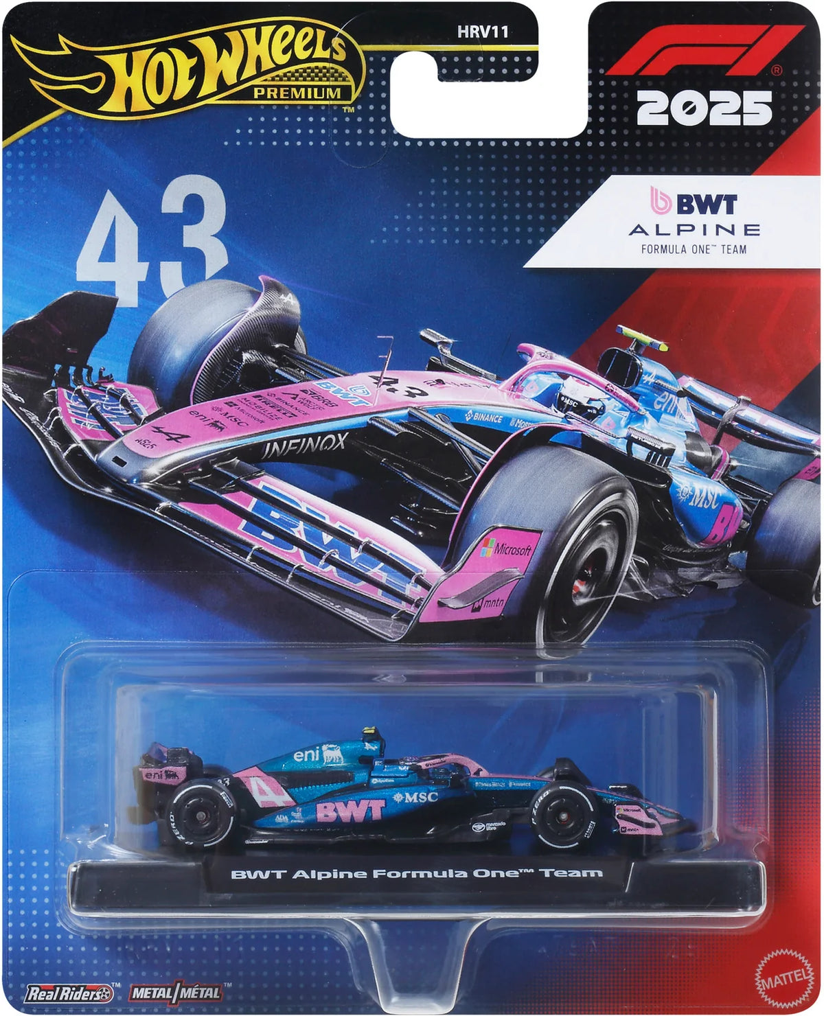 Hot Wheels Formula 1 2025 BWT Alpine Formula One Team #43