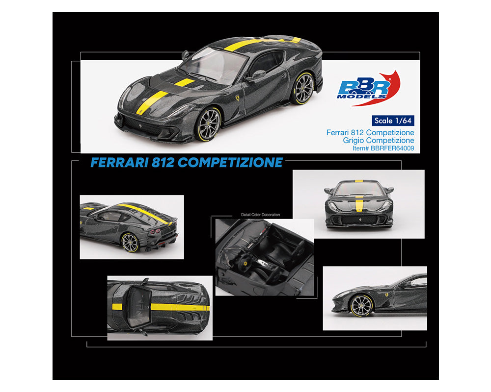 BBR Models 1:64 Ferrari 812 Competizione – Grigio Competizione- Limited Edition