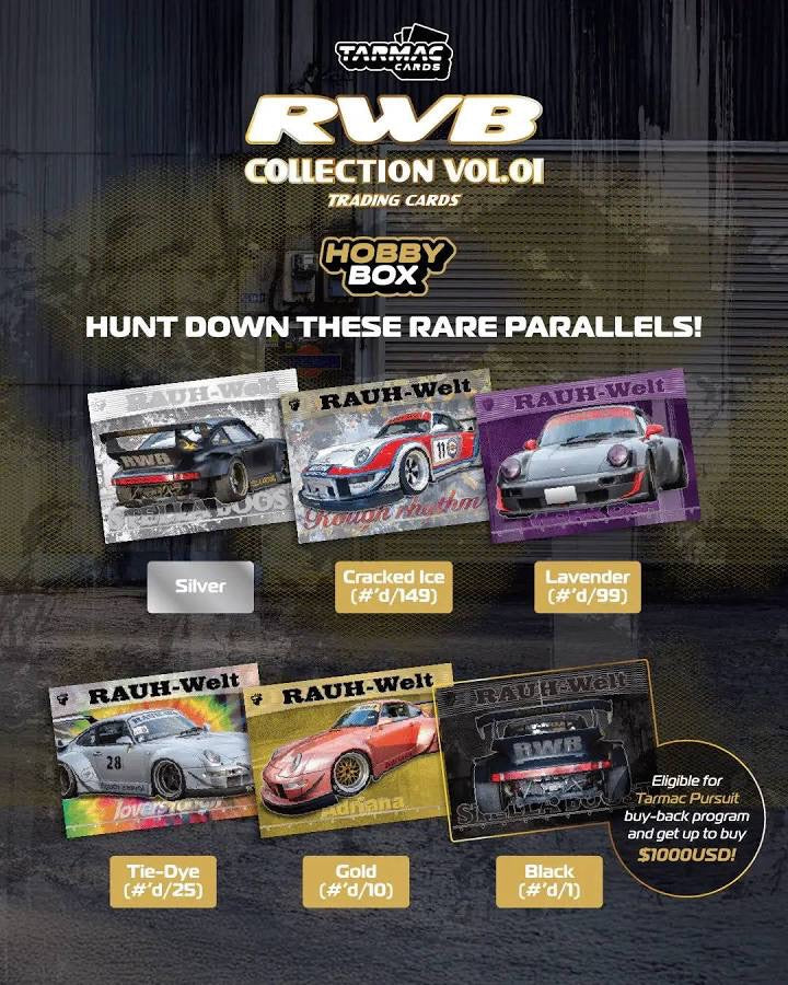 Tarmac Cards - RWB Collection Trading Cards Vol. 01 Box (6 Packs, 30 Cards) Limited Edition