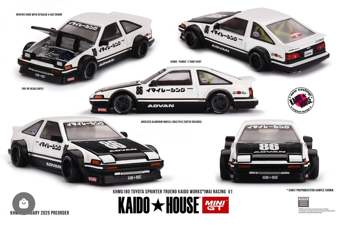 (Preorder) Kaido House x Mini GT 1:64 TOYOTA SPRINTER TRUENO KAIDO WORKST™ IMAI RACING V1