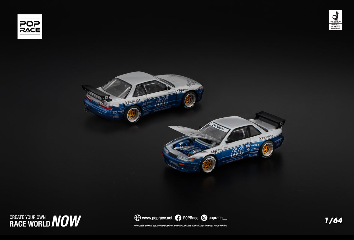 (Preorder) Pop Race 1:64 PANDEM SILVIA S13 MOONTECH BLUE