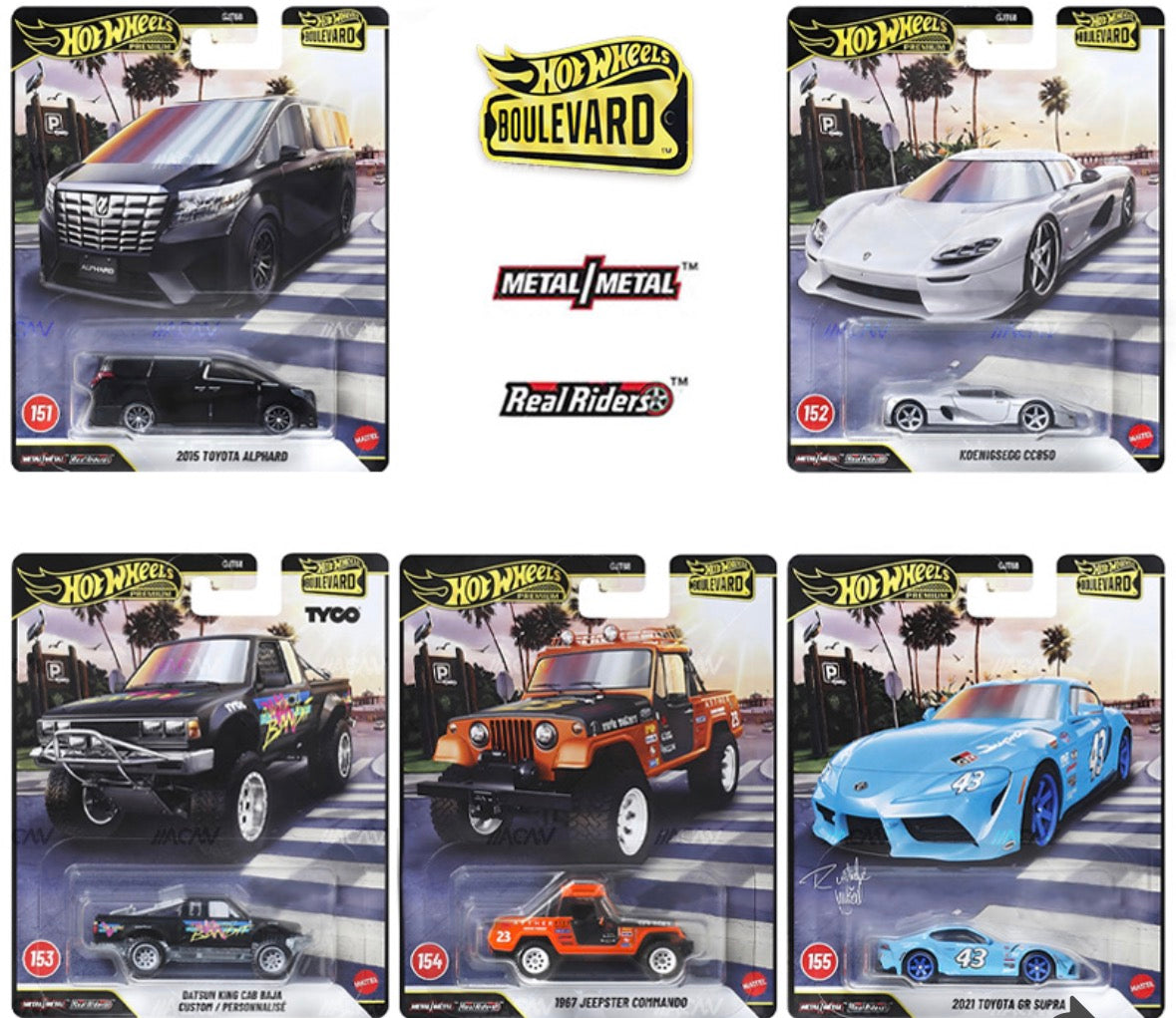 Hot Wheels Boulevard #151-155 Set of 5