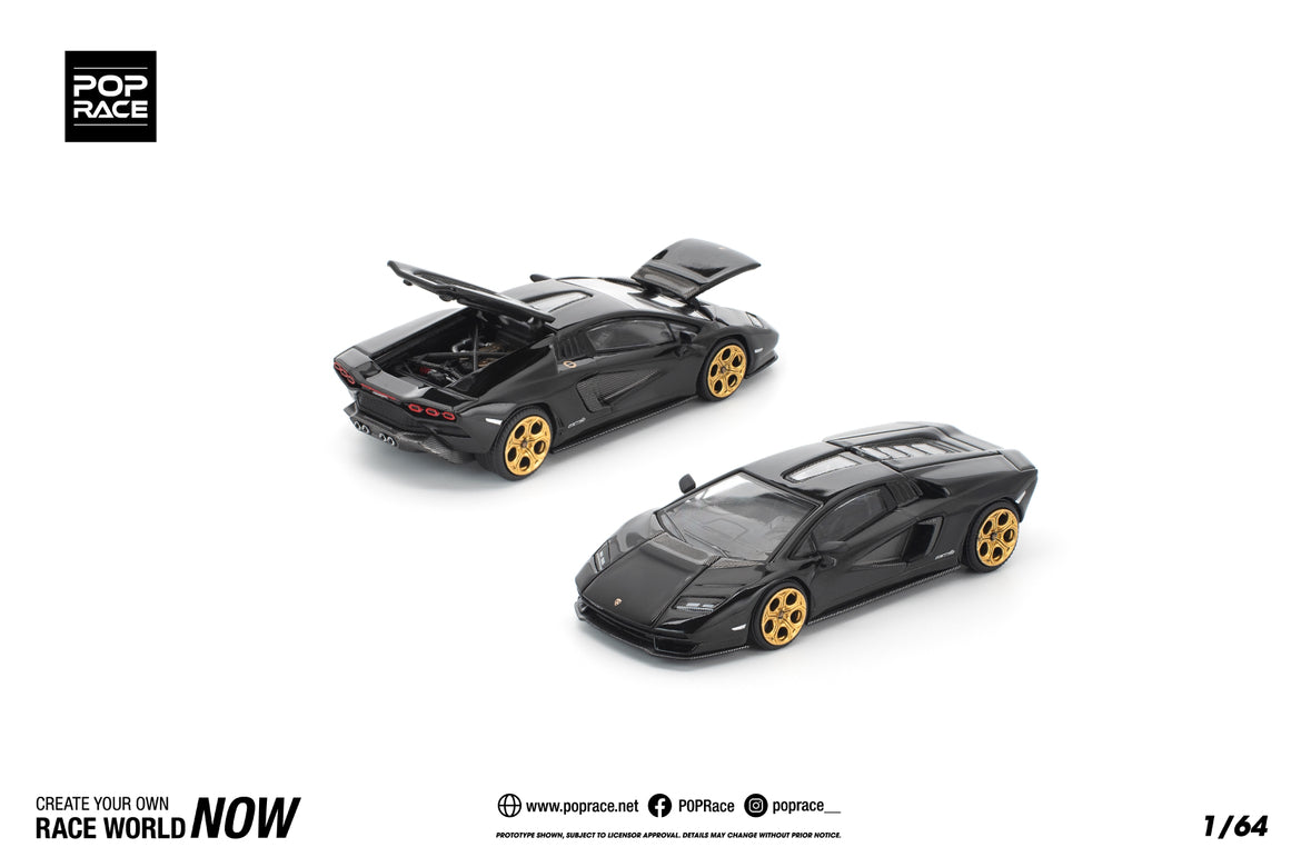 (Preorder) Pop Race 1:64 Lamborghini Countach LPI-800 - Deep Black