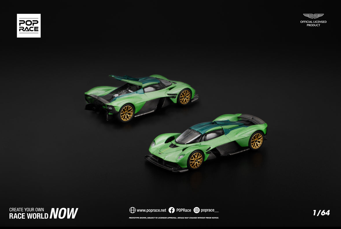(Preorder) Pop Race 1:64 ASTON MARTIN VALKYRIE IRIDESCENT EMERALD