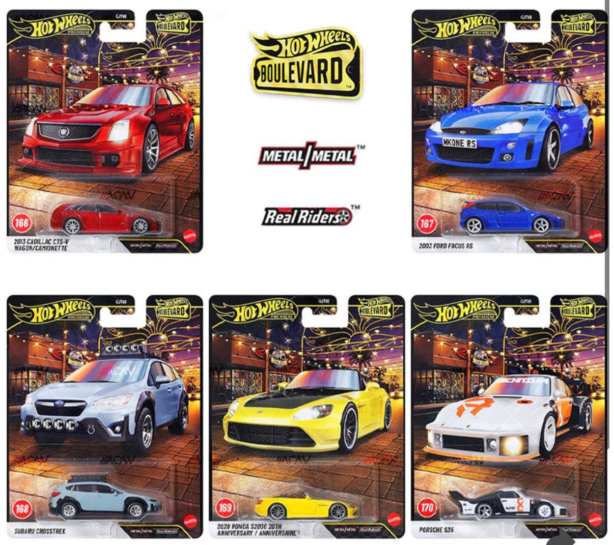 (Preorder) Hot Wheels Boulevard #166-170 Set of 5