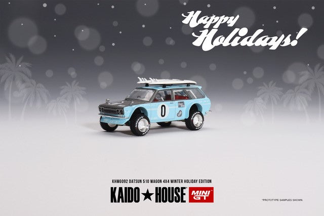 (Preorder) Kaido House x Mini GT 1:64 Datsun 510 Wagon Kaido GT Surf Safari RS Winter Holiday Edition