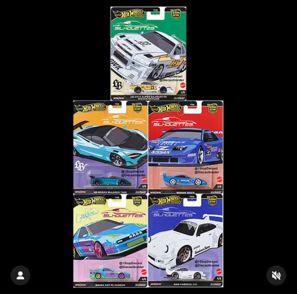 Hot Wheels 1:64 Car Culture 2025 Silhouettes Set of 5