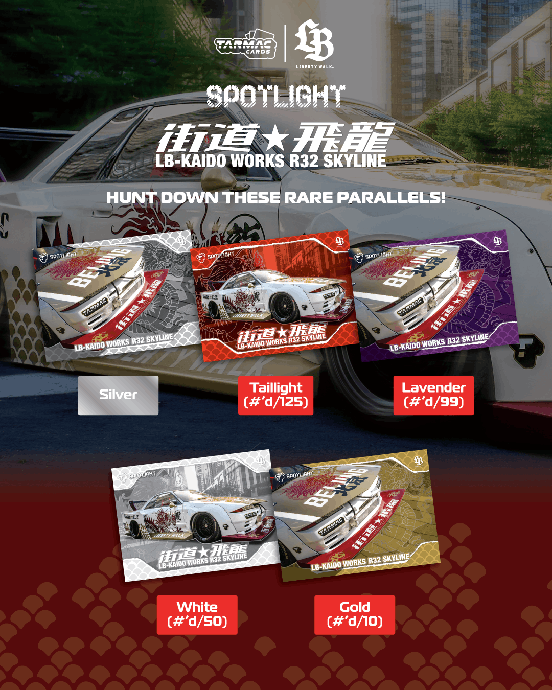 (Preorder) Tarmac Cards Spotlight - LB-Kaido Works R32 Skyline “Flying Dragon“