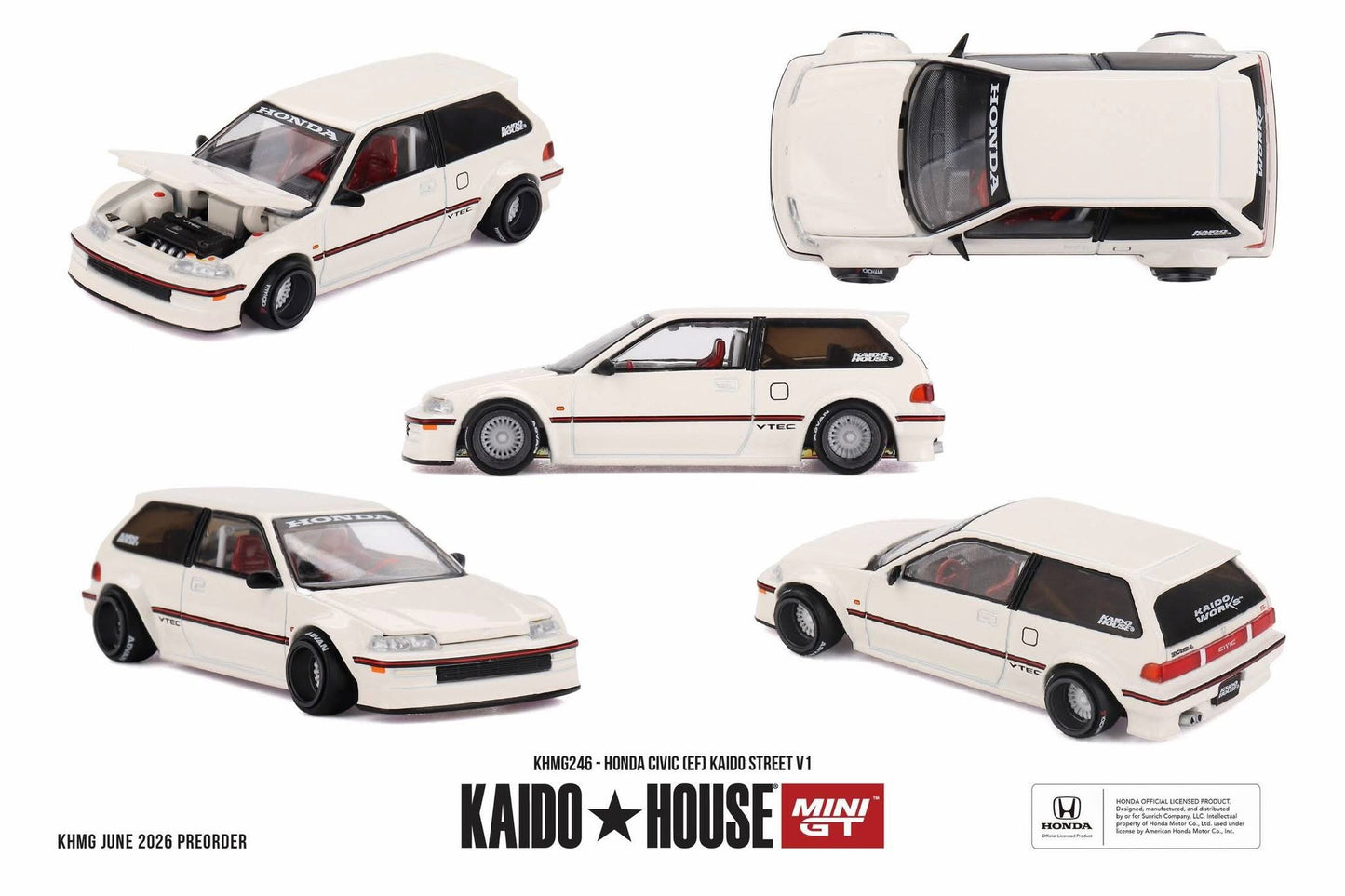 (Preorder) Kaido House x Mini GT 1:64 Honda Civic (EF) Kaido Street V1 - KHMG246