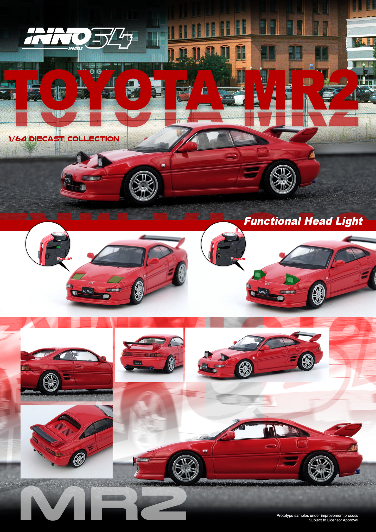 INNO64 1:64 Toyota MR2 (SW20) Red