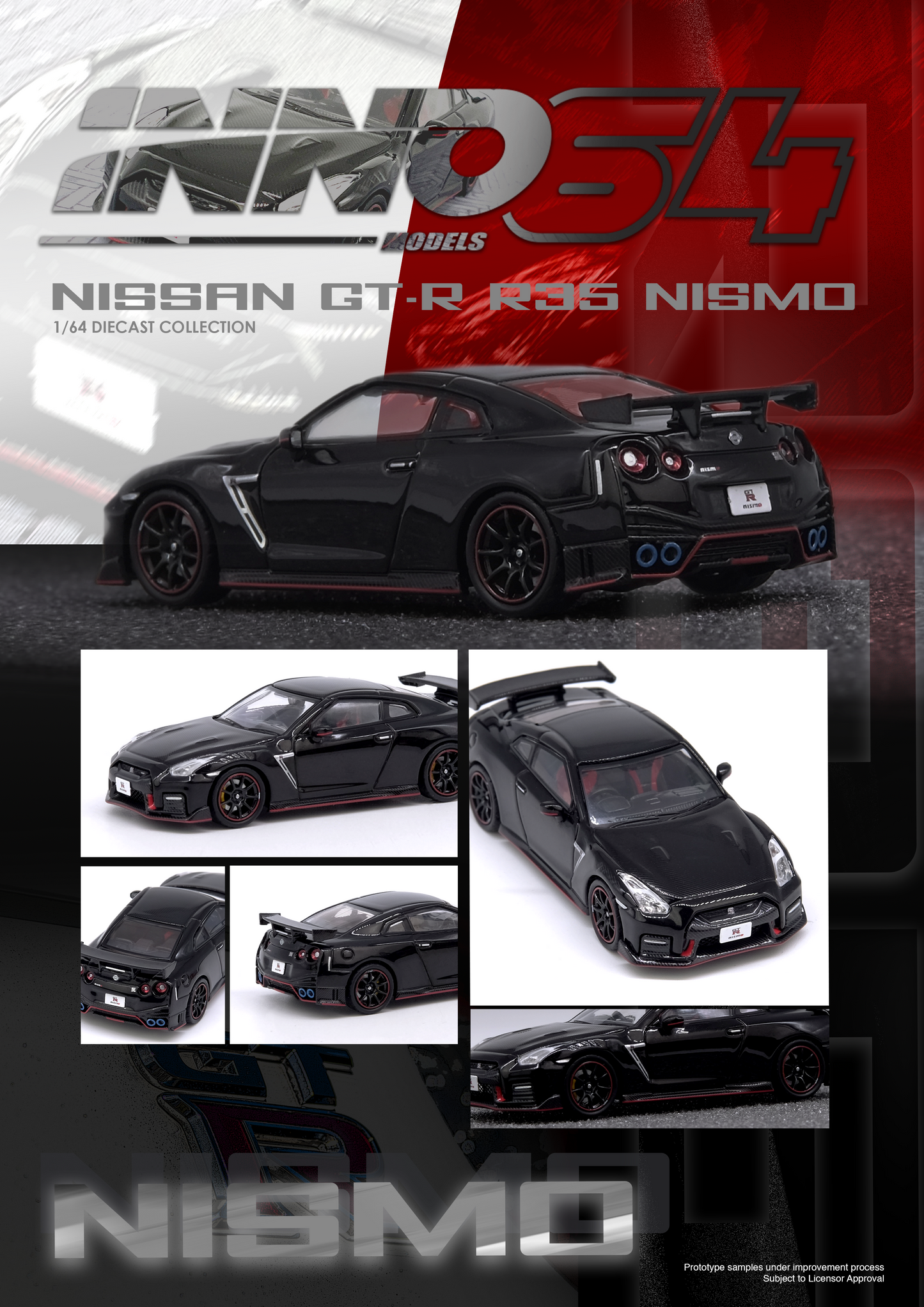INNO64 1:64 Nissan GT-R (R35) NISMO Black