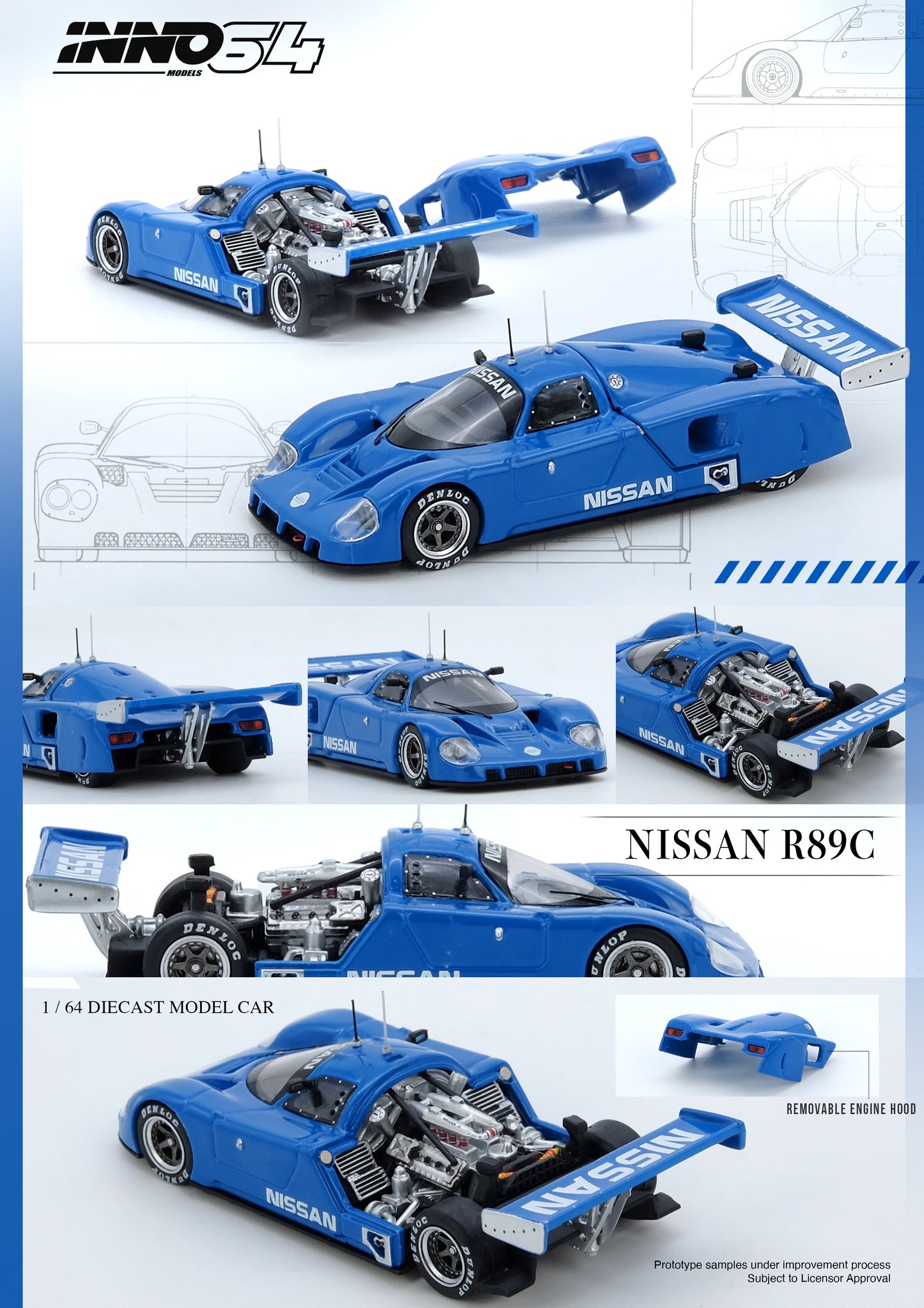 INNO64 1:64 Nissan R89C Blue