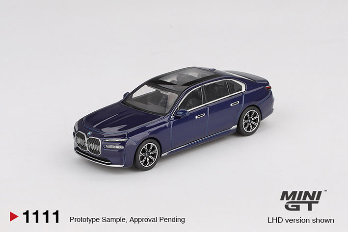 (Preorder) Mini GT 1:64 BMW i7 xDrive60 Tanzanite Blue Metallic - MGT01111