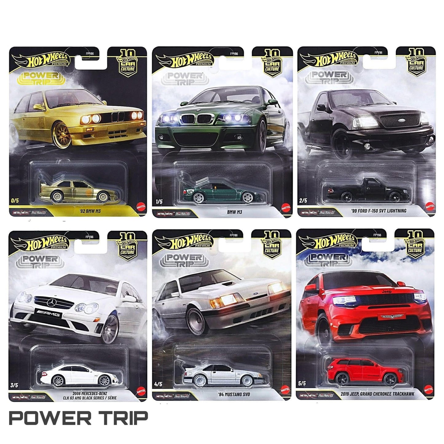 Hot Wheels 1:64 Car Culture 10th Anniversary 2026 R Case – Power Trip Assortment