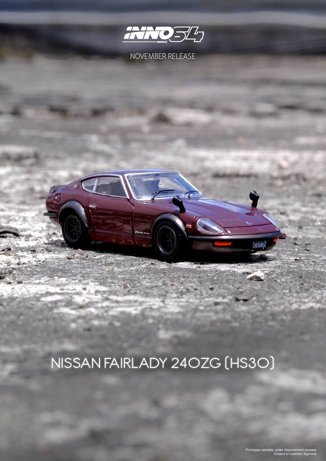INNO64 1:64 Nissan Fairlady 240ZG (HS30) Maroon
