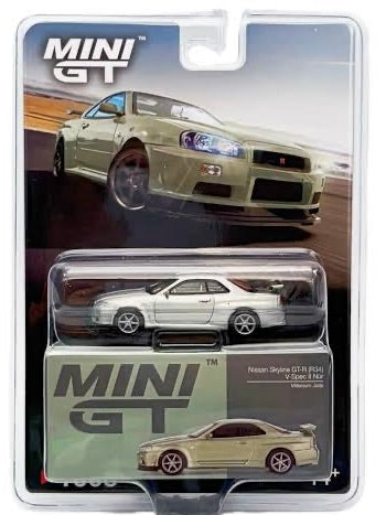 Mini GT 1:64 Nissan Skyline GT-R (R34) V-Spec II Nür - Millenium Jade - Chase