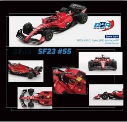 (Preorder) BBR Ferrari SF23 #55 C. Sainz 2023 Monaco GP