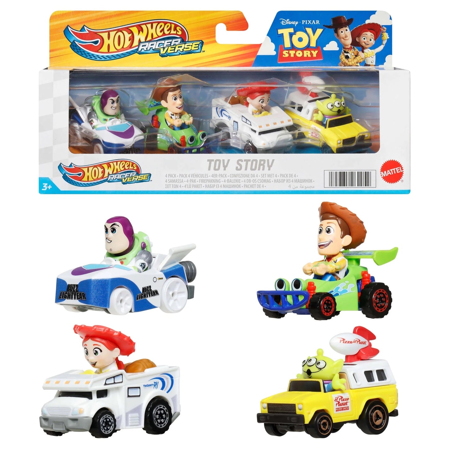 (Preorder) Hot Wheels Racer Verse Toy Story 4pk Mix H 2026 - Buzz Lightyear Woody Jessie Space Alien