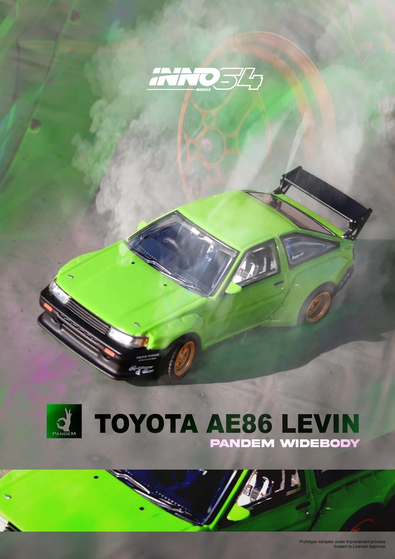 INNO64 1:64 TOYOTA AE86 Levin "PANDEM ROCKET BUNNY" Green