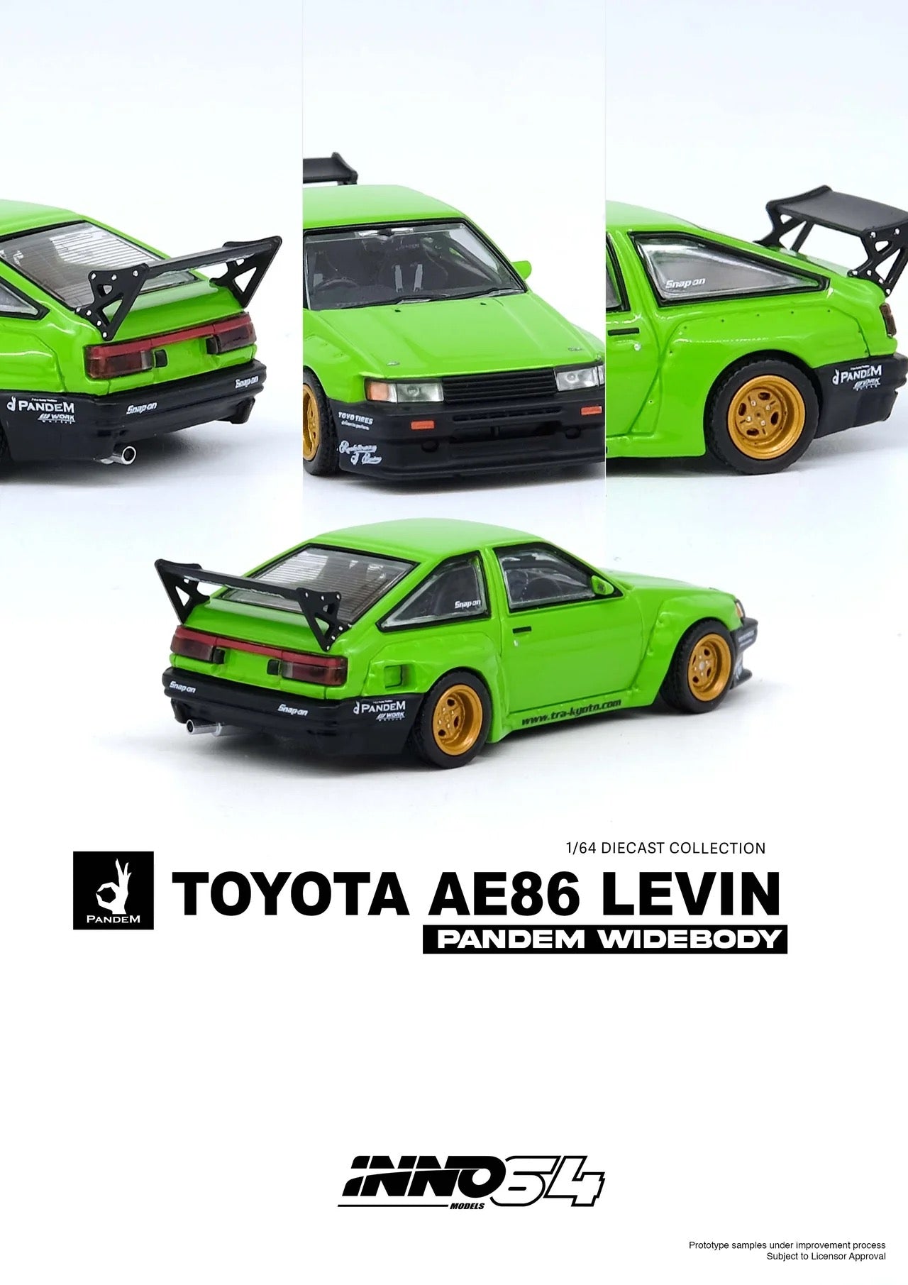 INNO64 1:64 TOYOTA AE86 Levin "PANDEM ROCKET BUNNY" Green