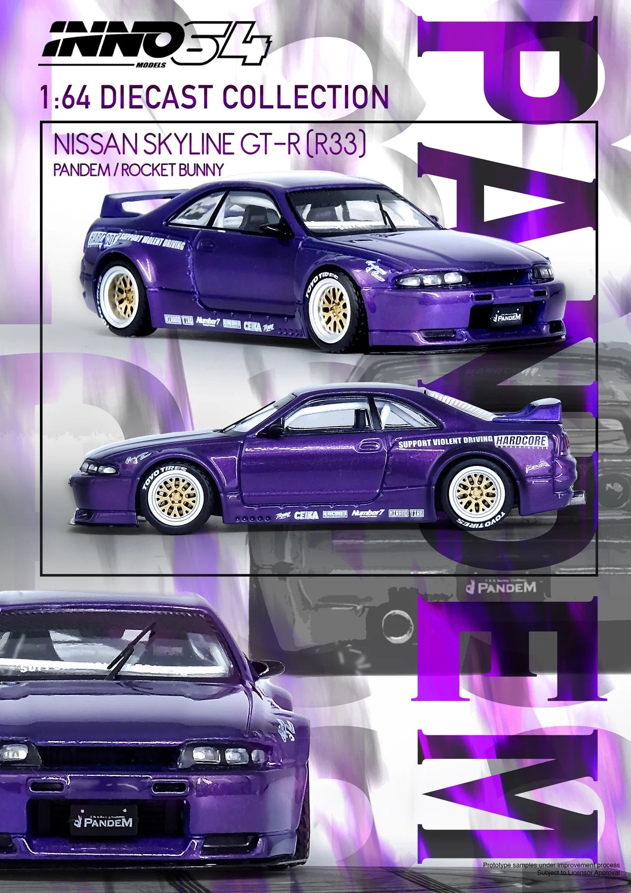 INNO64 1:64 Nissan Skyline GT-R (R33) "PANDEM ROCKET BUNNY"