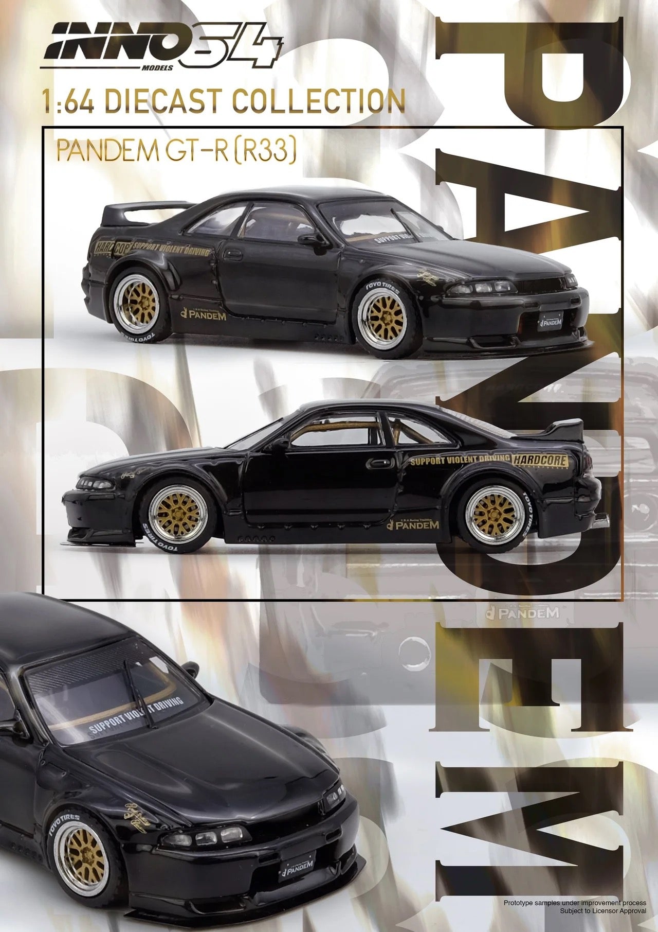 (Preorder) INNO64 1:64 Nissan Skyline PANDEM GT-R (BCNR33) Black