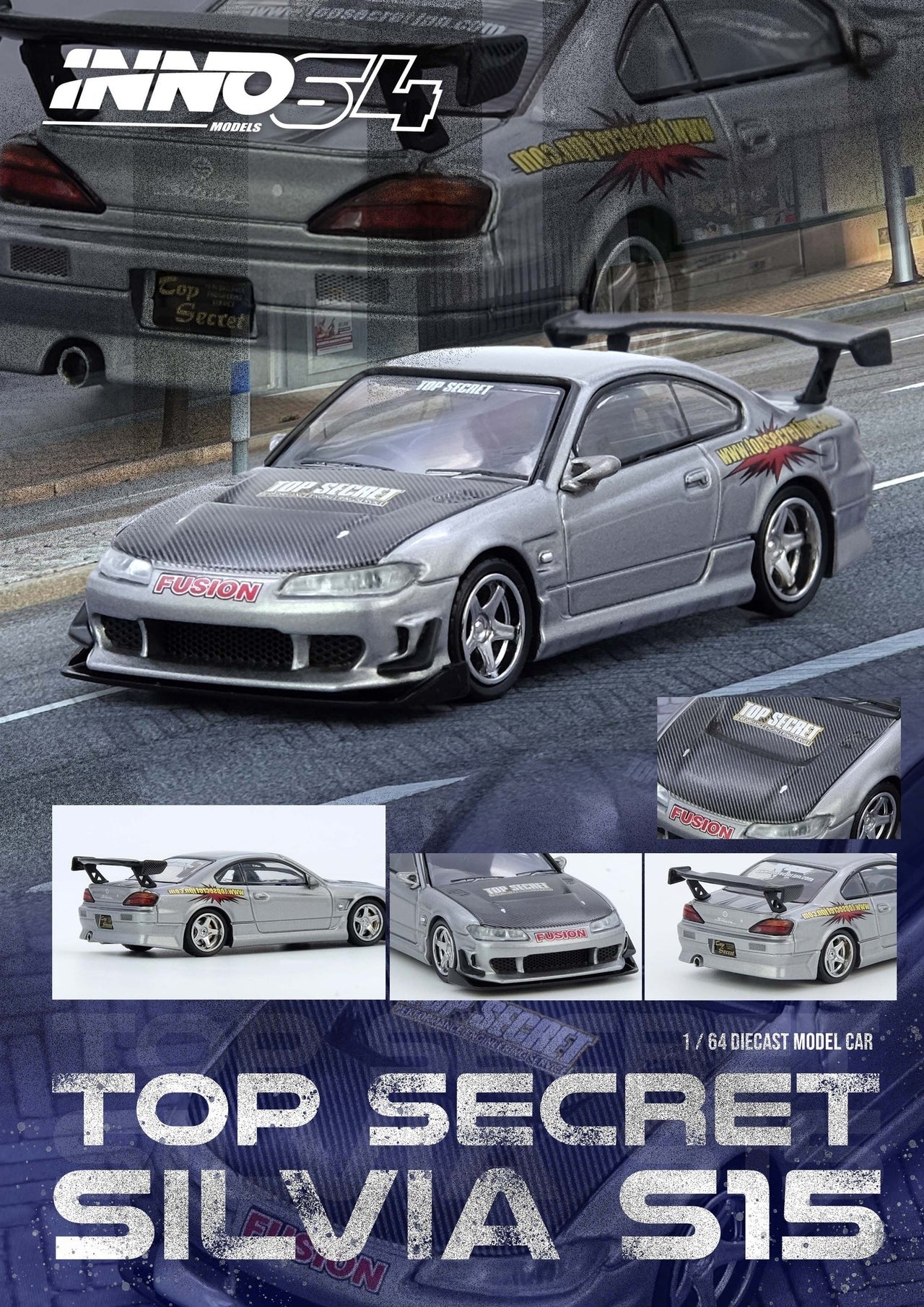 (Preorder) INNO64 1:64 Nissan TOP SECRET SILVIA (S15)
