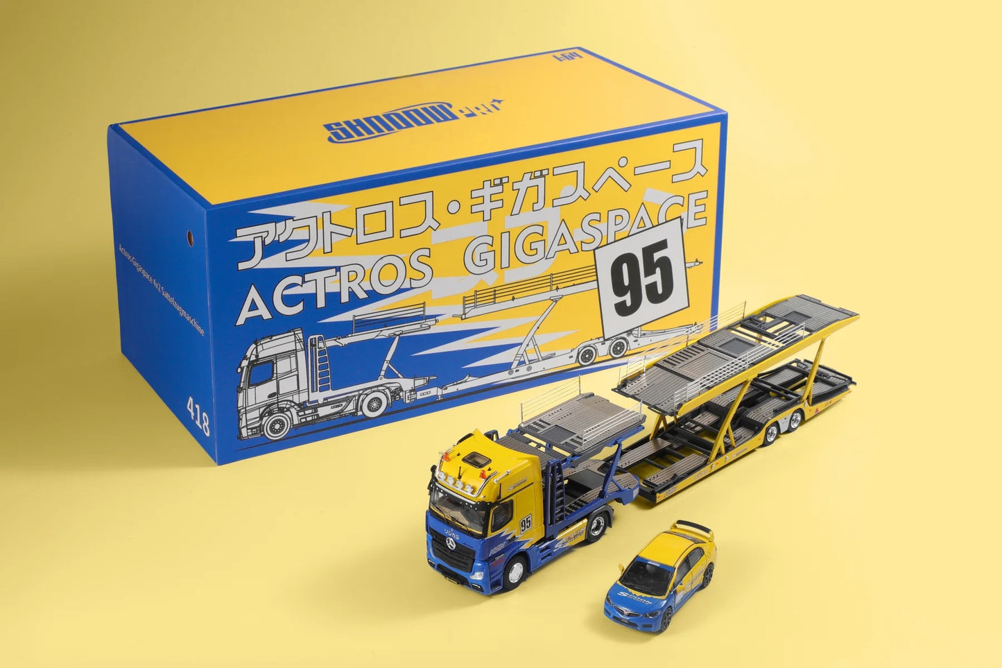 GCD Spoon Actros Gigaspace 4x2 Trailer Truck FD2 #95 Model Diecast Metal Car