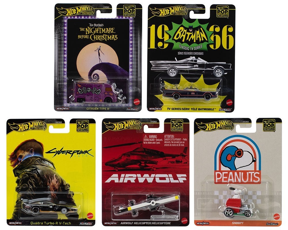 Hot Wheels Premium 1:64 Pop Culture 2025 M Assortment Complete Set of 5