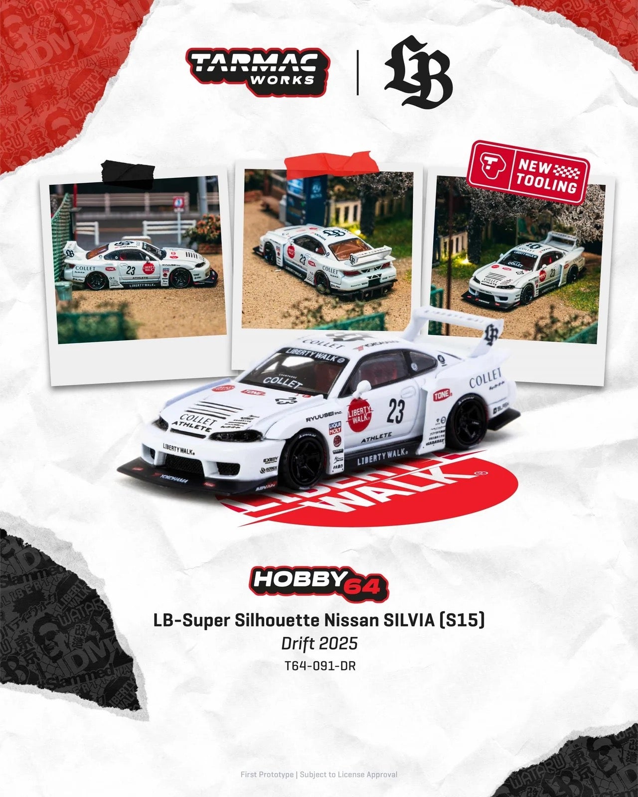 (Preorder) Tarmac Works 1:64 LB-Super Silhouette Nissan SILVIA (S15), Drift 2025