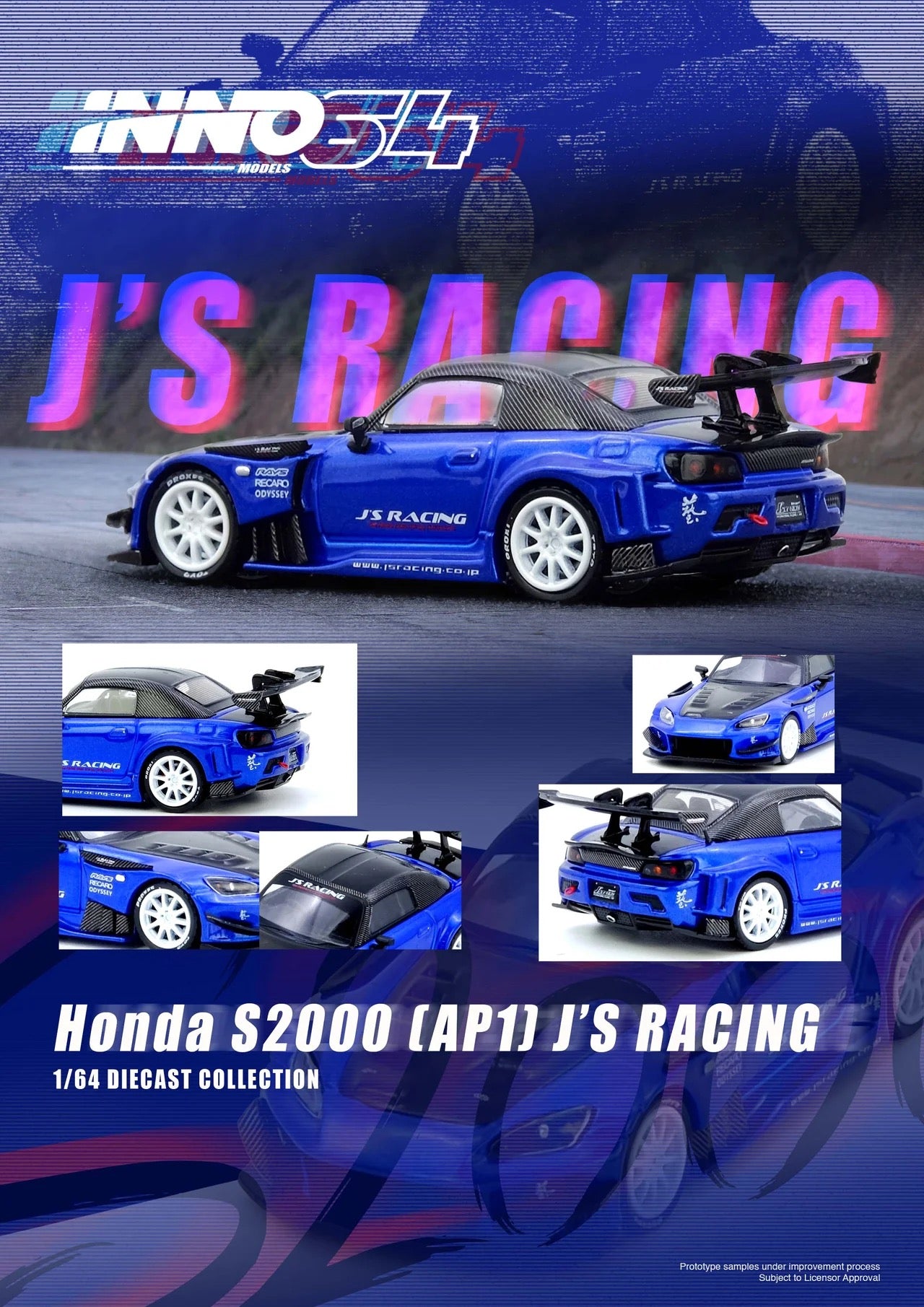 (Preorder) INNO64 1:64 HONDA S2000 J'S RACING Blue