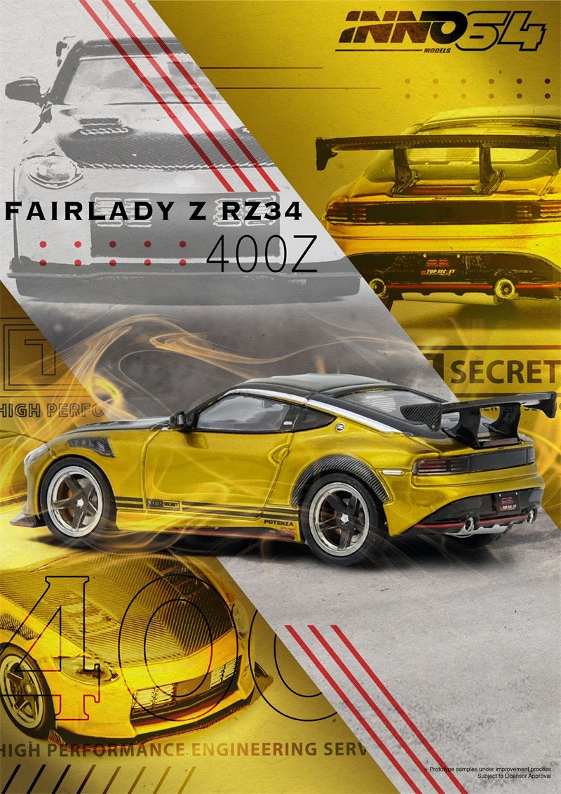 INNO64 1:64 Nissan TOP SECRET FAIRLADY Z (RZ34) Gold