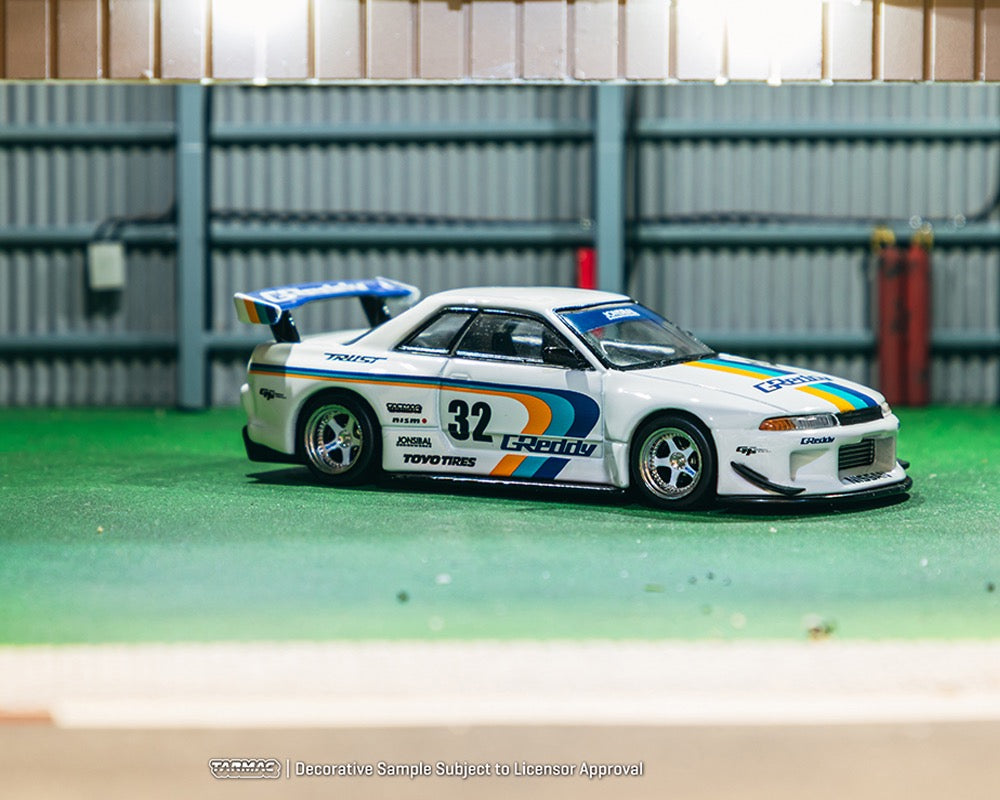 (Preorder) Tarmac Works 1:64 Nissan Skyline GT-R (R32) Widebody Jonsibal Designworks & Greddy Special Limited Edition -White – Mijo Exclusive