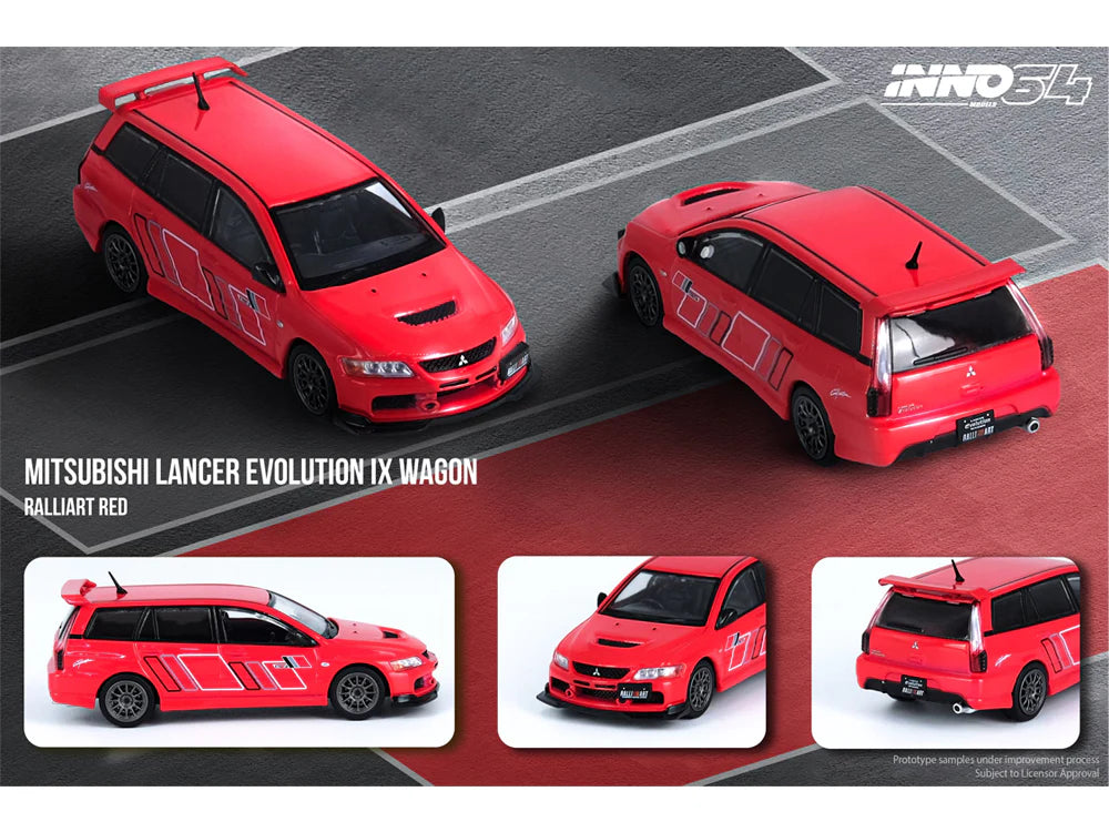 INNO64 1:64 MITSUBISHI LANCER EVOLUTION IX WAGON "RALLIART" RED