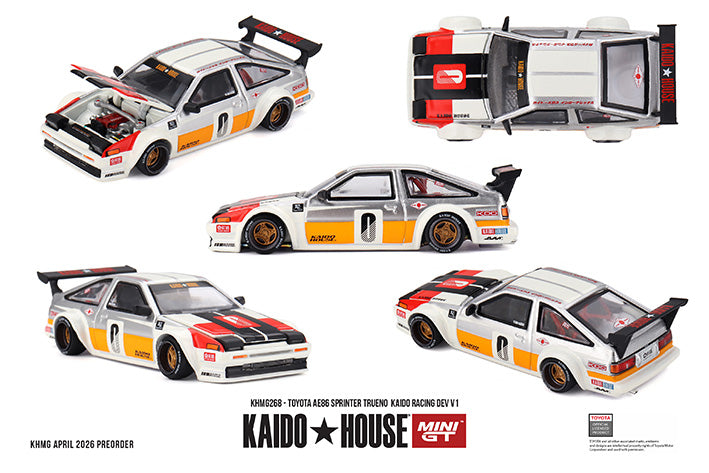 ミニカー Toyota Sprinter Trueno DGK X KAIDO HOUSE Kaido House x Mini GT Toyota AE86 Sprinter Trueno TOUGE V1 Blue
