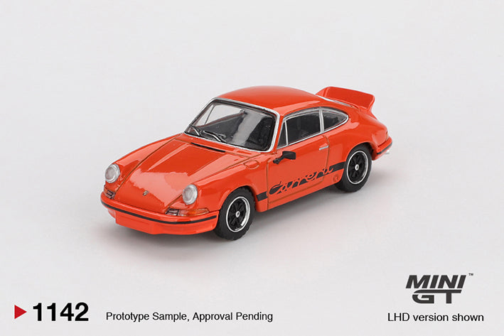 (Preorder) Mini GT 1:64 Porsche 911 Carrera RS 2.7 Tangerine with Black Livery - MGT01142
