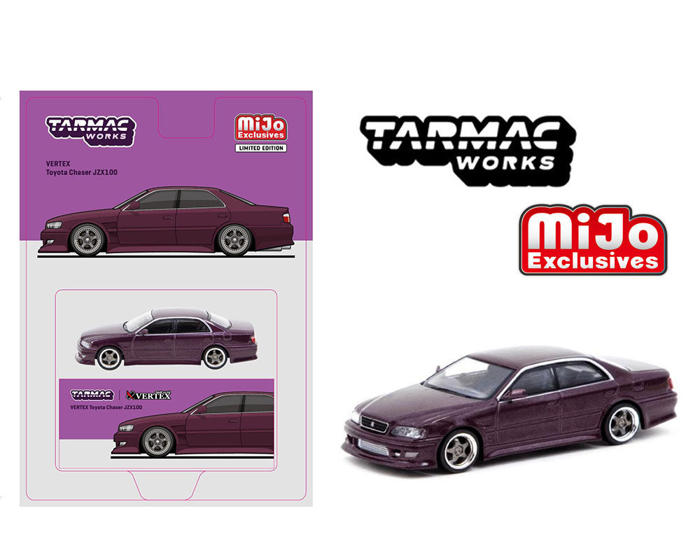 (Preorder) Tarmac Works 1:64 VERTEX Toyota Chaser JZX100 – Purple Metallic – MiJo Exclusives