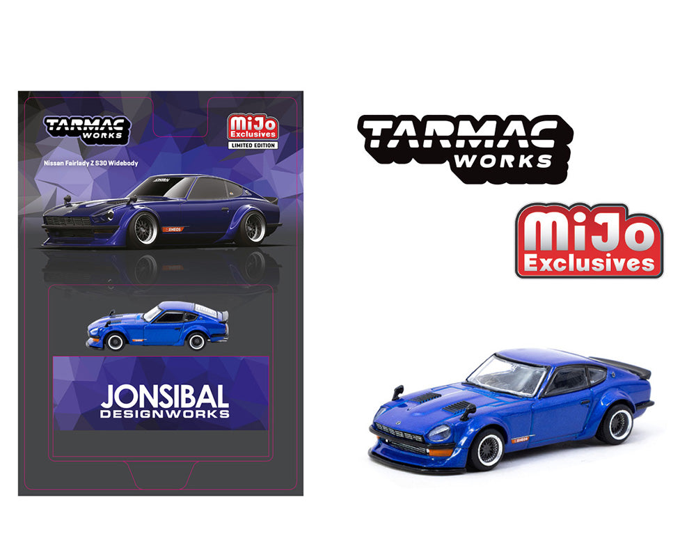 Tarmac Works 1:64 Nissan Fairlady Z S30 Widebody By Jon Sibal – Blue MiJo Exclusives