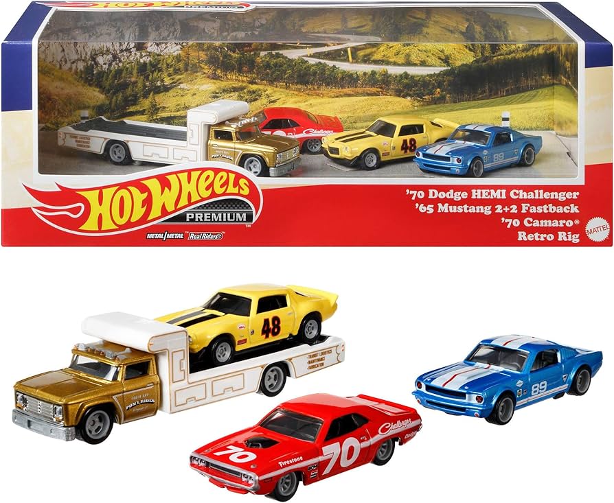 Hot Wheels Retro Rig Muscle Cars Diorama Premium Boxed set