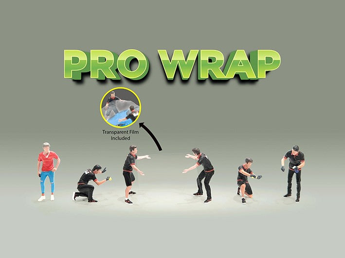 American Diorama 1:64 Figure Set - Pro-Wrap (Includes a piece of transparent film to replicate car wrapping scene)