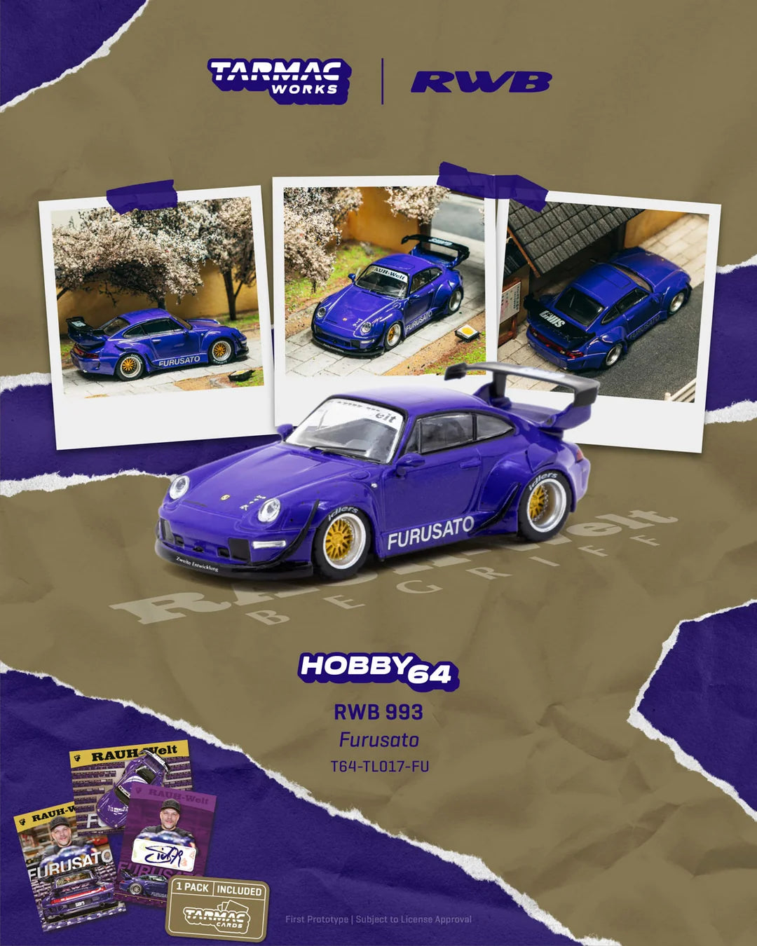(PREORDER) Tarmac Works 1:64 Porsche RWB 993 FURUSATO