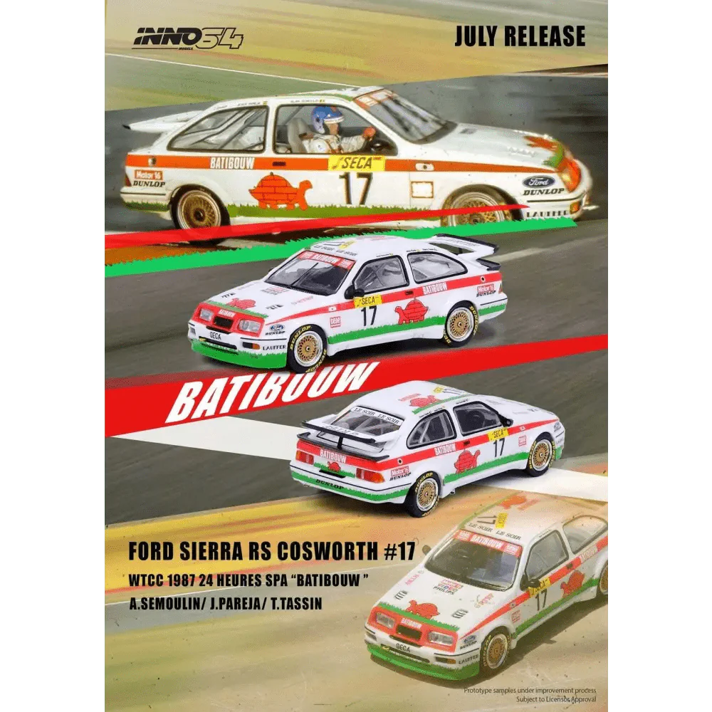 INNO64 1:64 FORD SIERRA RS500 COSWORTH #17 WTCC 1987 SPA 24 HEURES