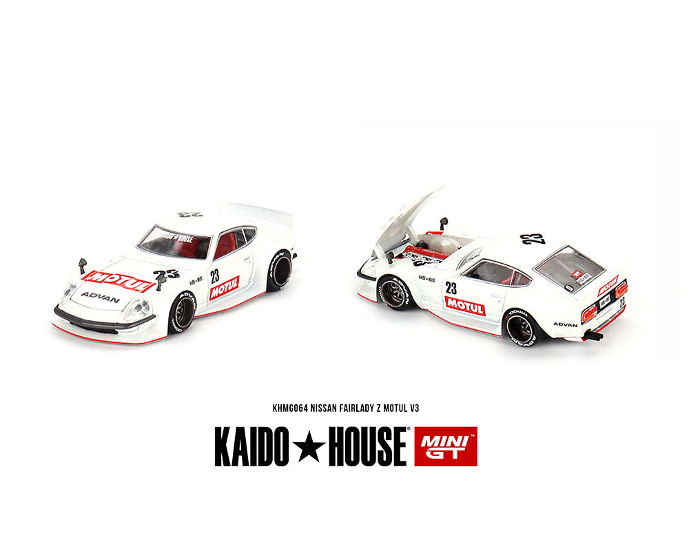 (Preorder) Kaido House x Mini GT 1:64 Datsun KAIDO Fairlady Z MOTUL V3 – White – Limited Edition