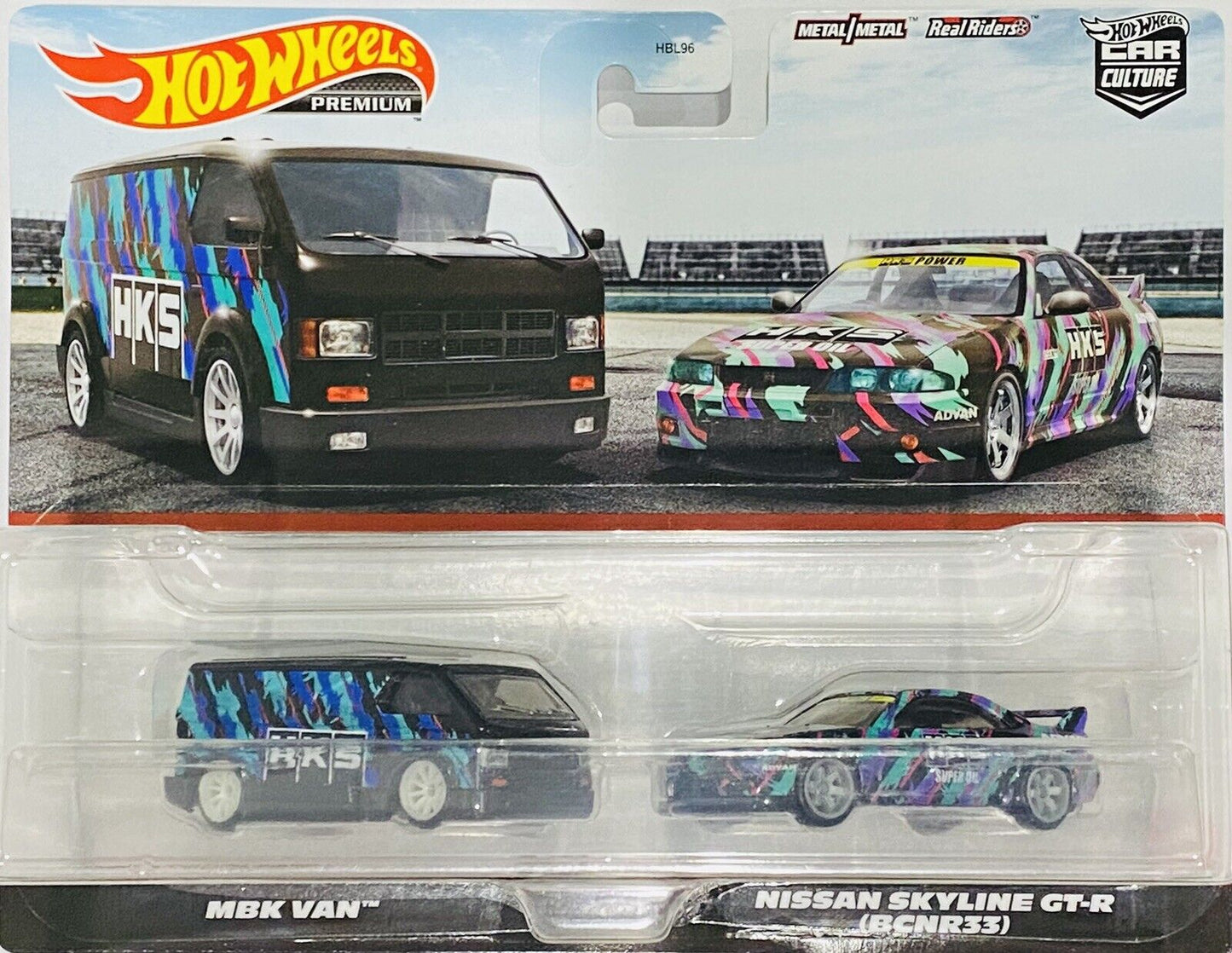 Hot Wheels Twin Pack MBK Van Nissan Skyline GT-R (BCNR33) HKS