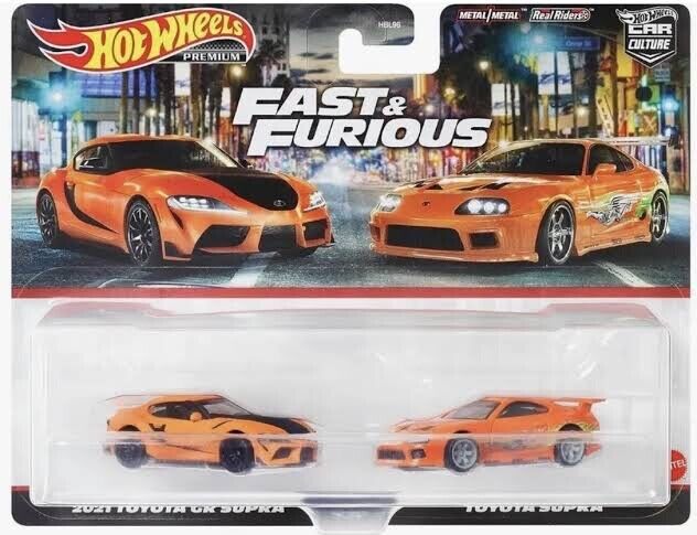 Hot Wheels Fast and Furious Supra GR MK5 and Supra MK4 Twin Pack