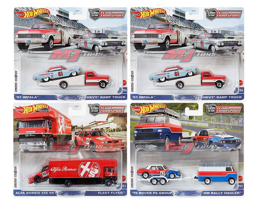 Hot Wheels 1:64 Team Transport 2023 U Case Assortment Set of 4