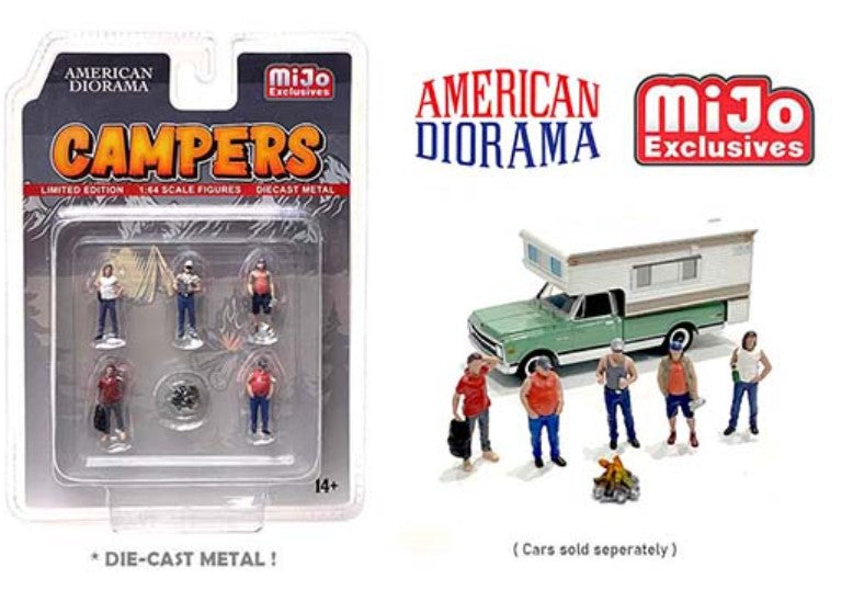 American Diorama 1:64 Figures Campers Set Limited 4,800 Set