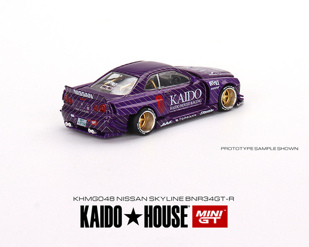 Kaido House x Mini GT 1:64 Nissan Skyline GT-R (R34) Kaido Works V1 (Purple) Limited Edition