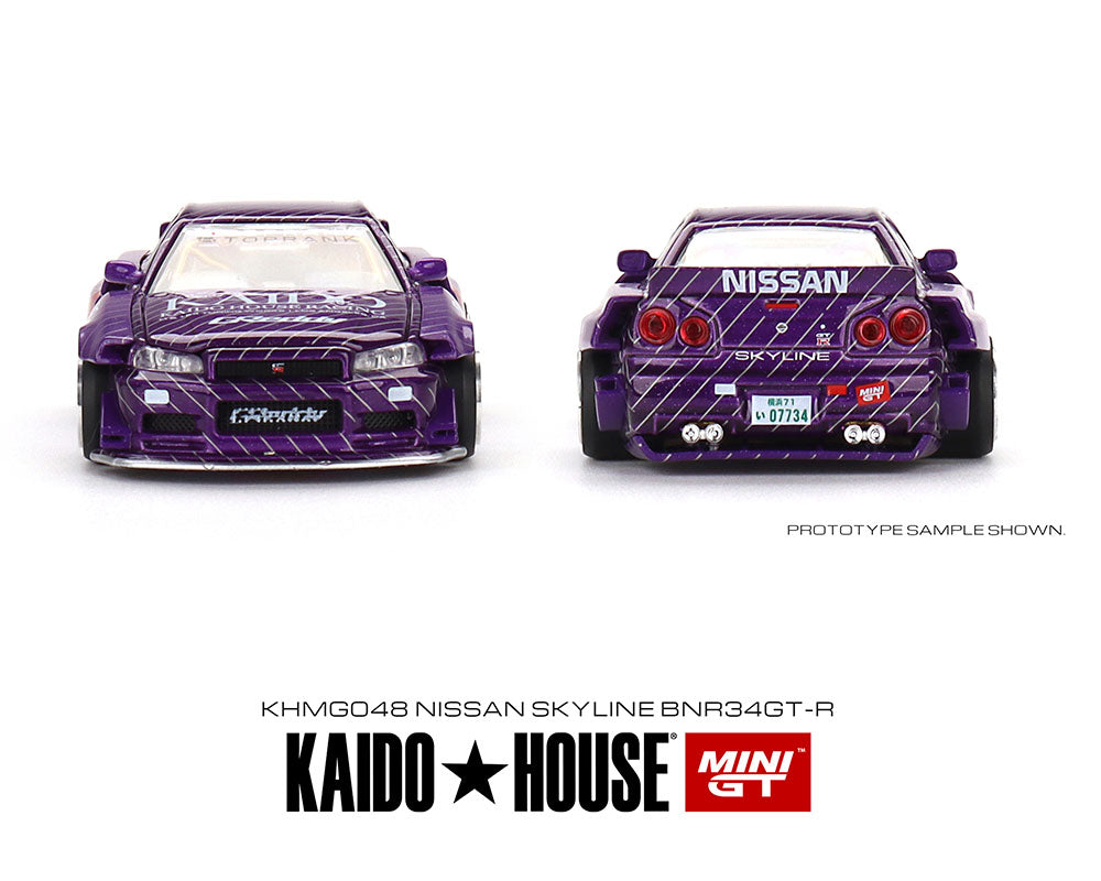 Kaido House x Mini GT 1:64 Nissan Skyline GT-R (R34) Kaido Works V1 (Purple) Limited Edition